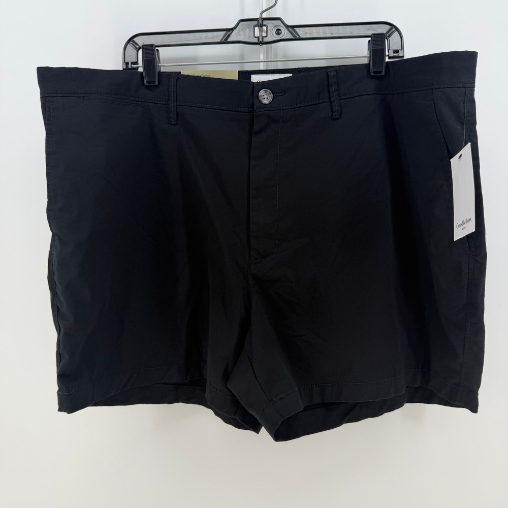 Goodfellow & Co Every Wear Flat-Front‎ Shorts Mens 42 Black Stretch Chino Casual